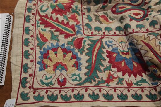 A late 19th century / early 20th century Caucasian directional patterned Suzani, 235cm x 170cm